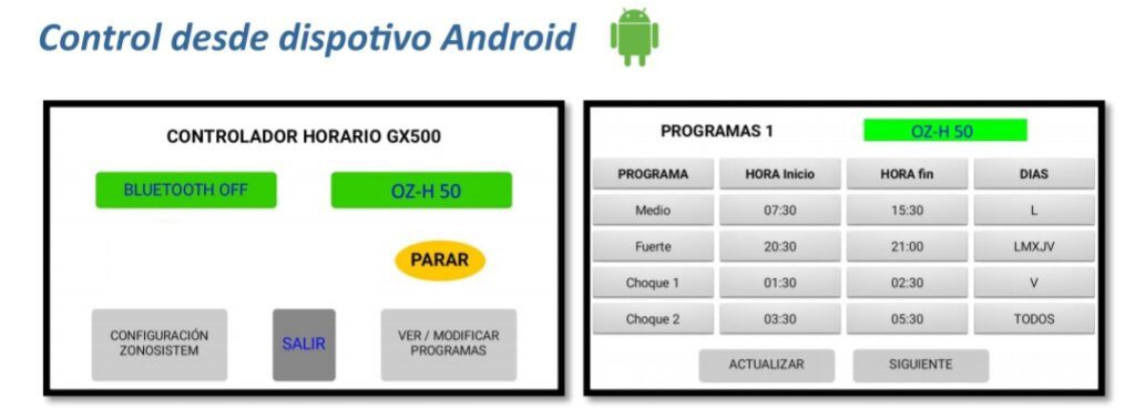 Puedes controlar tu generador de ozono desde tu dispositivo android